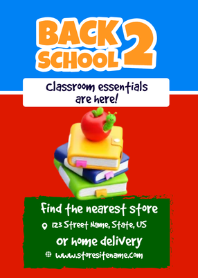 Custom Retail Cards Multiple Sizes Back to School
