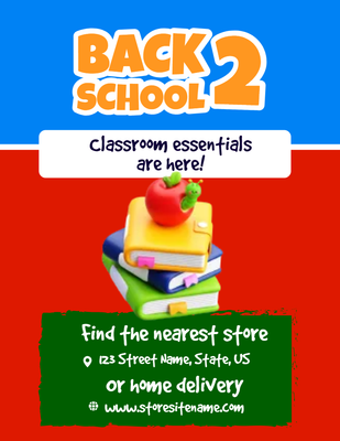Custom Retail Cards Multiple Sizes Back to School
