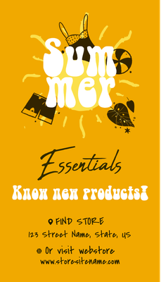 Custom Retail Cards Multiple Sizes Summer Essentials