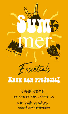 Custom Retail Cards Multiple Sizes Summer Essentials