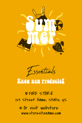 Custom Retail Cards Multiple Sizes Summer Essentials