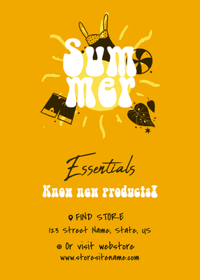 Custom Retail Cards Multiple Sizes Summer Essentials
