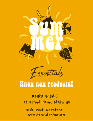 Custom Retail Cards Multiple Sizes Summer Essentials