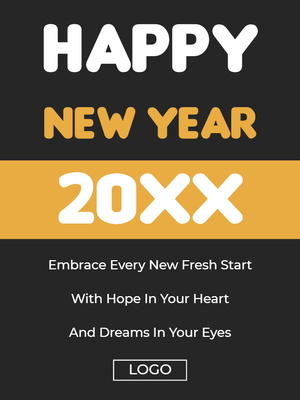Custom Retail Cards Multiple Sizes New Year