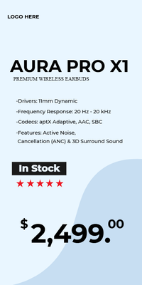 Custom Retail Cards Multiple Sizes Specification Card