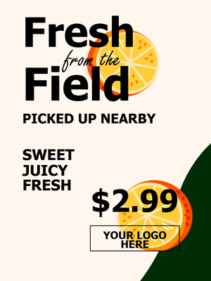 Custom Retail Cards Multiple Sizes Organic Produce