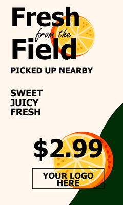 Custom Retail Cards Multiple Sizes Organic Produce