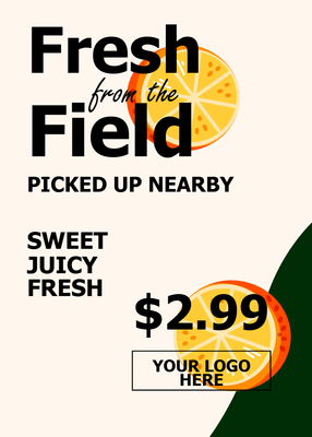 Custom Retail Cards Multiple Sizes Organic Produce