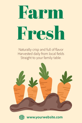 Custom Retail Cards Multiple Sizes Farm Fresh