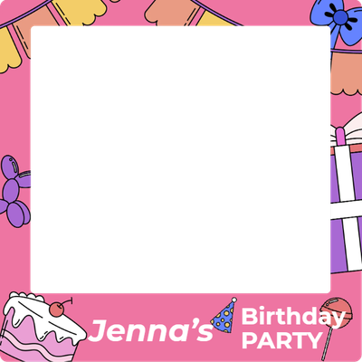 Custom Outdoor Selfie Frames Multiple Sizes Jenna's Birthday Party