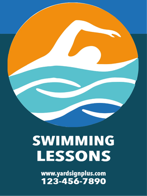 Custom Outdoor Yard Signs Multiple Sizes Swimming Lesson