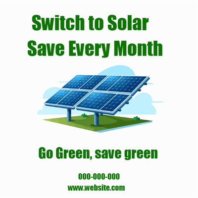 Custom Outdoor Yard Signs Multiple Sizes Switch to Solar Save Every Month