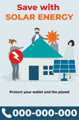 Custom Outdoor Yard Signs Multiple Sizes Save with Solar Energy