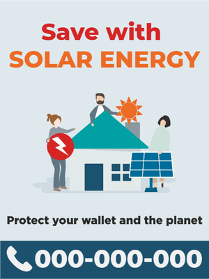 Custom Outdoor Yard Signs Multiple Sizes Save with Solar Energy