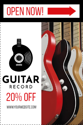 Custom Outdoor Yard Signs Multiple Sizes Guitar Record