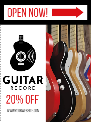 Custom Outdoor Yard Signs Multiple Sizes Guitar Record