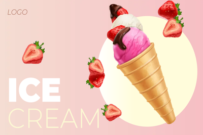 Custom Outdoor Yard Signs Multiple Sizes Strawberry Ice Cream