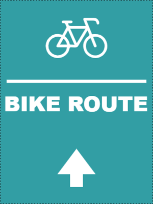 Custom Outdoor Yard Signs Multiple Sizes Bike Route