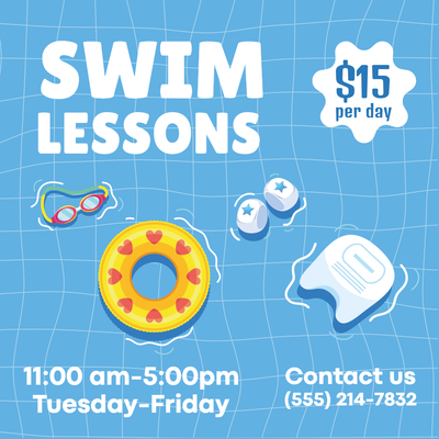 Custom Outdoor Yard Signs Multiple Sizes Swim Lessons