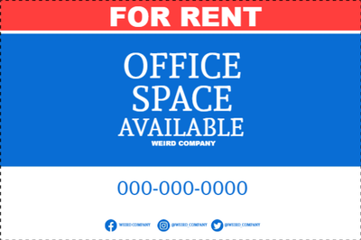Custom Outdoor Yard Signs Multiple Sizes Office Space Available
