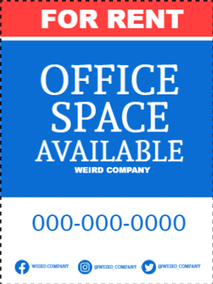 Custom Outdoor Yard Signs Multiple Sizes Office Space Available
