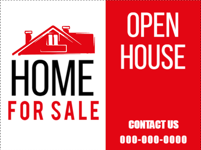 Custom Outdoor Yard Signs Multiple Sizes Open House Sale