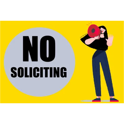 Custom Outdoor Safety Signs Multiple Sizes No Soliciting