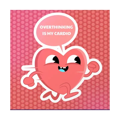 Custom Stickers Multiple Sizes Overthinking Cardio