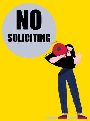 Custom Outdoor Safety Signs Multiple Sizes No Soliciting