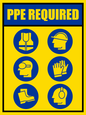 Custom Outdoor Safety Signs Multiple Sizes PPE Required