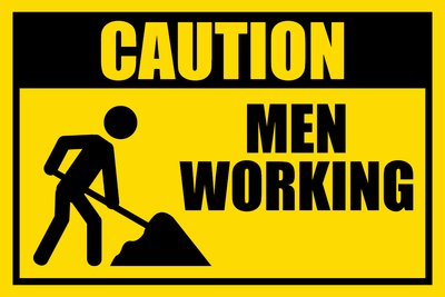 Custom Outdoor Safety Signs Multiple Sizes Men Working