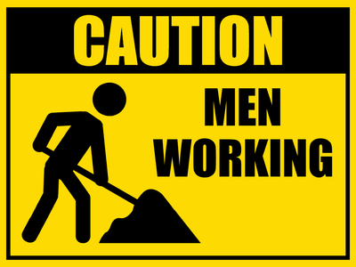 Custom Outdoor Safety Signs Multiple Sizes Men Working