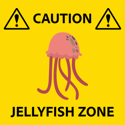 Custom Outdoor Safety Signs Multiple Sizes Jellyfish Zone
