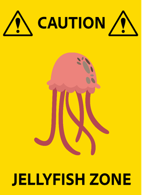 Custom Outdoor Safety Signs Multiple Sizes Jellyfish Zone