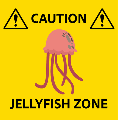 Custom Outdoor Safety Signs Multiple Sizes Jellyfish Zone