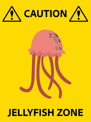 Custom Outdoor Safety Signs Multiple Sizes Jellyfish Zone