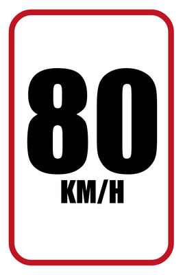 Custom Outdoor Yard Signs Multiple Sizes Speed Limit 80 KM/hr