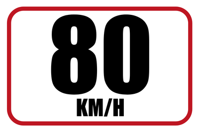 Custom Outdoor Yard Signs Multiple Sizes Speed Limit 80 KM/hr