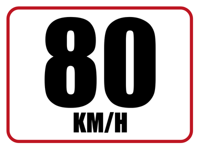 Custom Outdoor Yard Signs Multiple Sizes Speed Limit 80 KM/hr