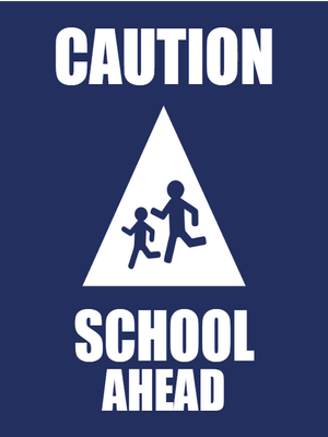 Custom Outdoor Yard Signs Multiple Sizes Caution School Ahead
