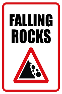 Custom Outdoor Yard Signs Multiple Sizes Falling Rocks Signs