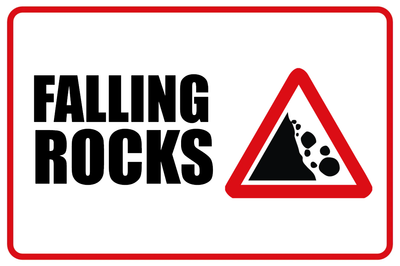 Custom Outdoor Yard Signs Multiple Sizes Falling Rocks Signs
