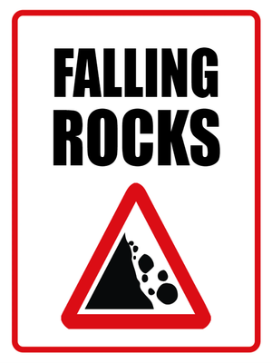 Custom Outdoor Yard Signs Multiple Sizes Falling Rocks Signs