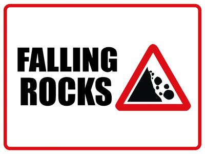 Custom Outdoor Yard Signs Multiple Sizes Falling Rocks Signs