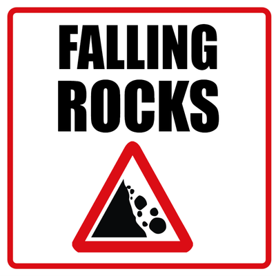 Custom Outdoor Yard Signs Multiple Sizes Falling Rocks Signs