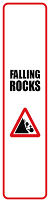 Custom Outdoor Yard Signs Multiple Sizes Falling Rocks Signs