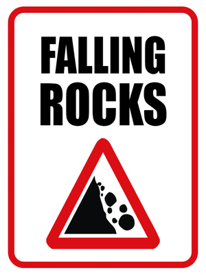 Custom Outdoor Yard Signs Multiple Sizes Falling Rocks Signs