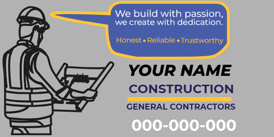 Custom Vinyl Banners Multiple Sizes Contractor Signs