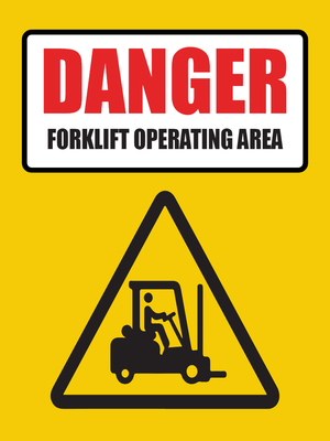 Custom Outdoor Yard Signs Multiple Sizes Forklift Operating Area