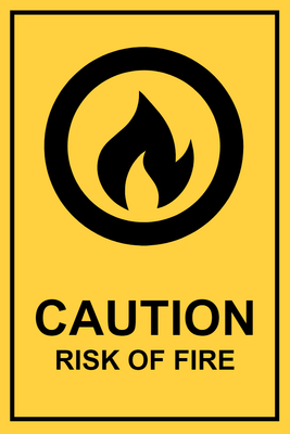 Custom Outdoor Yard Signs Multiple Sizes Caution Fire